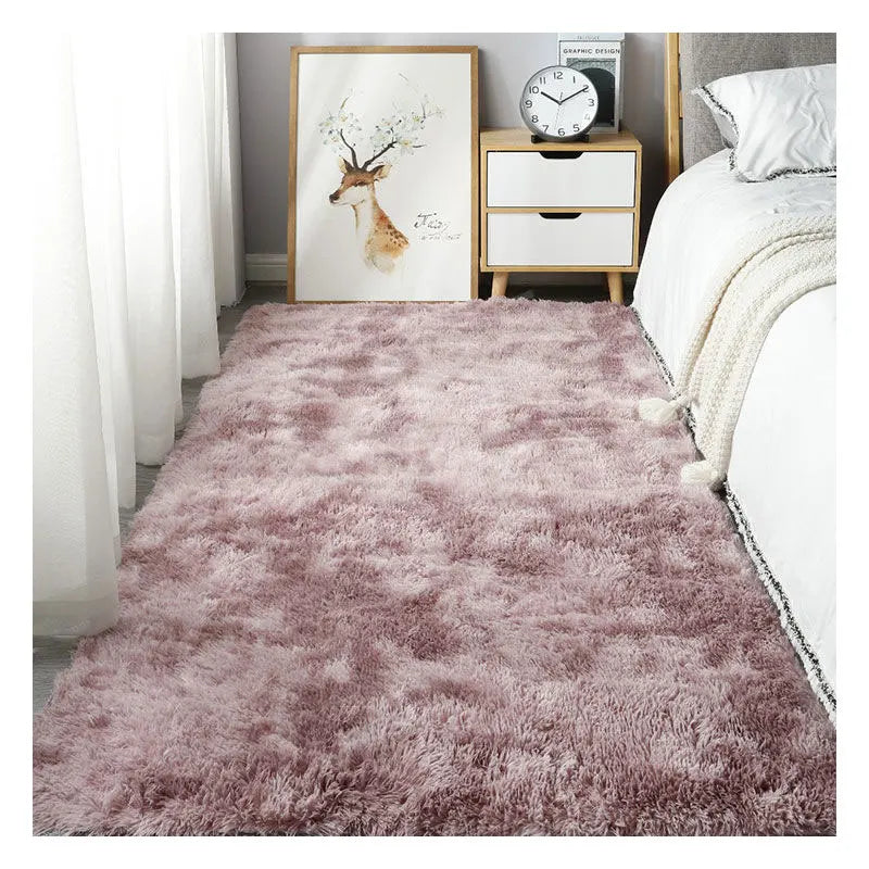 Custom Luxury Modern Style Super Soft Plush Faux Fur Carpet Machine Made Area Rug Set for Children's Bedroom