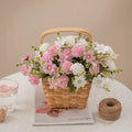 Whole Sale Hot Sale pink White Light Color 5 Head Small Mini Size Artificial Flower Bouquet for Wedding Decoration