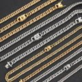Hip Hop Mens Jewelry Titanium Steel Miami Cadena Cubana Hollow Choker Necklace Jewelry Gold Plated Curb Cuban Link Chains