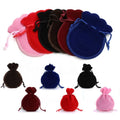 Wholesale Velvet Small Bags Packing Candy Birthday Party Jewelry Pouch Drawstring Line Screen Printing Weeding Dust Bag