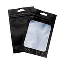 Custom Printing Logo Black Ziplock Foil Flat Bags Resealable Cosmetic Make up Tools Zipper Mylar Packaging Sachets with Window