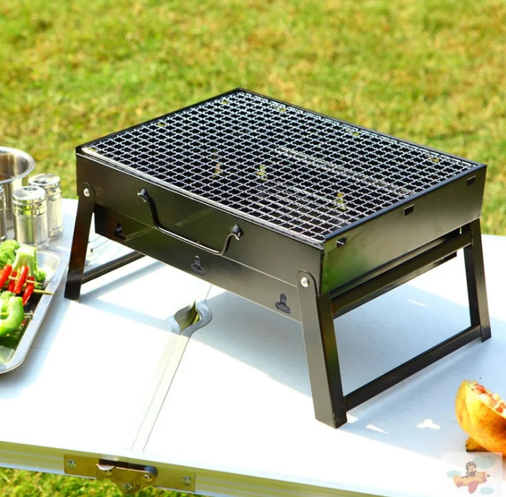 Travel Picnic Charcoal Portable Folding BBQ Grill Tabletop Outdoor Stainless Steel Smoker Camping  Barbecue Grill