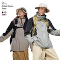 150D High Elasticity Dropped Shoulder Polar Fleece Liner Detachable Hat 3 in 1 Waterproof Winter Jacket Men