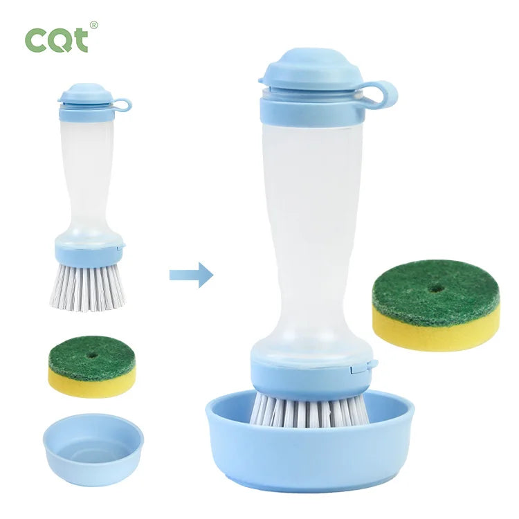Hot Selling Plastic Dish Brush with Handle Kitchen Scrub Brush for Dishes Pots Pans Sink Cleaning Dish Scrubber Soap Dispenser