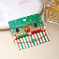 Festival Merry Christmas Tree Bell Elk Snowman Santa Claus Tassel Christmas Card Bracelet Set