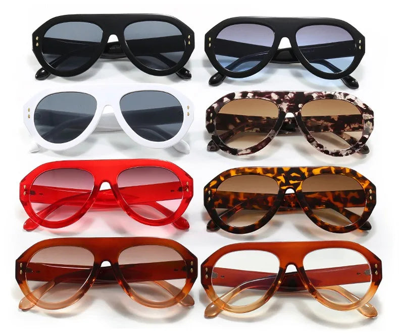 2025 Unique Women Fashion Oversized Vintage Sunglasses Custom logo Retro Big Frame Uv400 Sunglasses