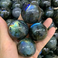 Hot Cross-Border Sale Polished Grey Moonstone Crystal Ball Raw Lavolite Ornaments Engraved Carving for Home Office Decor Crystal