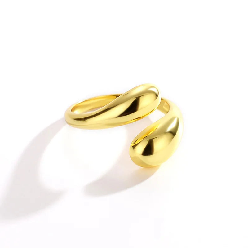 18k Gold Plated Waterproof Tarnish Free Fashion Double-Ended Circular Wholesale Jewelry Form Women 925 Sterling Silver Ring