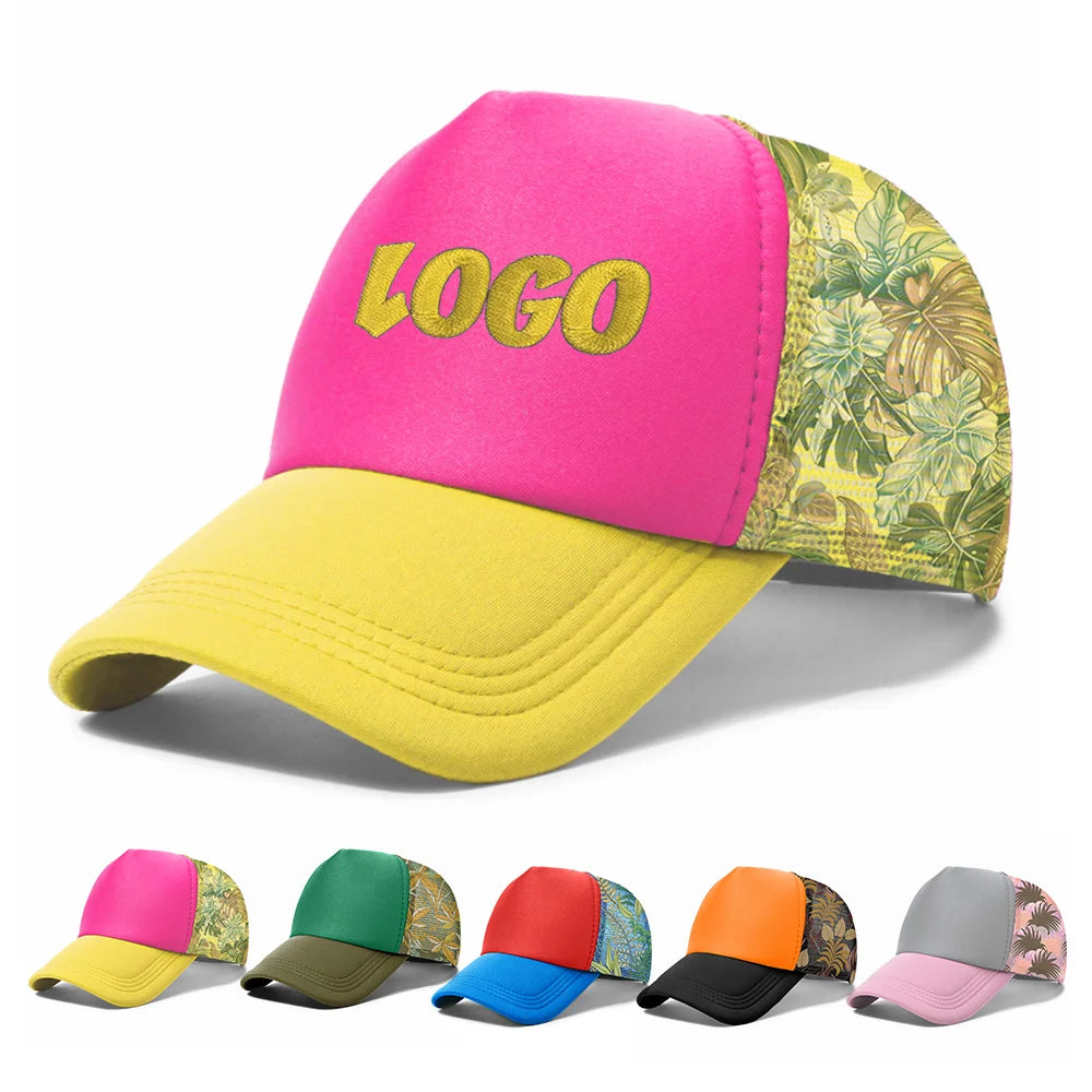 Customize Logo Printed High Qualities Breathable Cool Two Tone Dad Caps Snapback Hip Hop Trucker Hats for Men Women