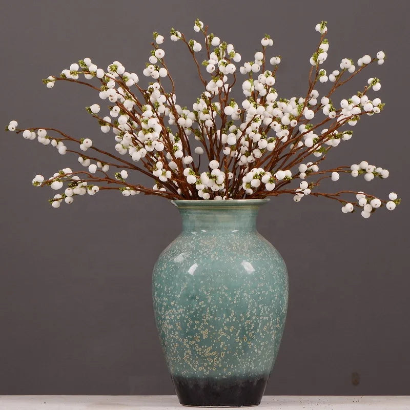 M229 White Berry Picks Artificial Cream Berry Stem Fruit Flower Artificial Berries for Christmas Holidays Wedding Dccoration