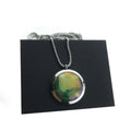 Princess Cut Diamond Glazed Necklace Pendant with Dazzling Round Stainless Steel Ring Trendy Link Chain for Anniversary