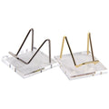 Portable 6.5cm Modern Silver/Gold Electroplated Metal and Acrylic Display Stand for Crystal Specimens