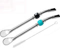 Bombilla Drinking Straws in Bulk Colorful Reusable Yerba Mate Stainless Steel Straw Metal With Filter Spoon