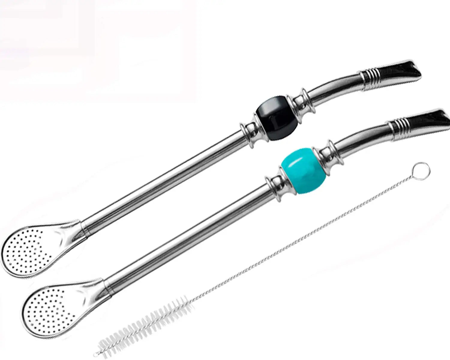 Bombilla Drinking Straws in Bulk Colorful Reusable Yerba Mate Stainless Steel Straw Metal With Filter Spoon