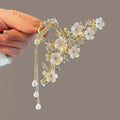 Hot Sle Rhinestone Flower Large Metal Pearl Tassel Disc Hair Grab Cliphairpin Accessories for Women Girls
