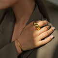 INS Fashion 18K Gold Waterproof Stainless Steel Ring Cast Sturdy Flower Closed Fine Jewelry Wholesale for Women