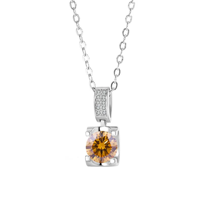 Factory Wholesale 1Carat D VVS Moissanite 925 Oxhead Shape Silver Pendant Necklace Moissanite Jewellery for Women
