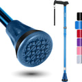 Rehand OEM/ODM Custom LOGO Luxury Aluminum Adjustable Height Multi-Use Walking Cane for Old Men Blue