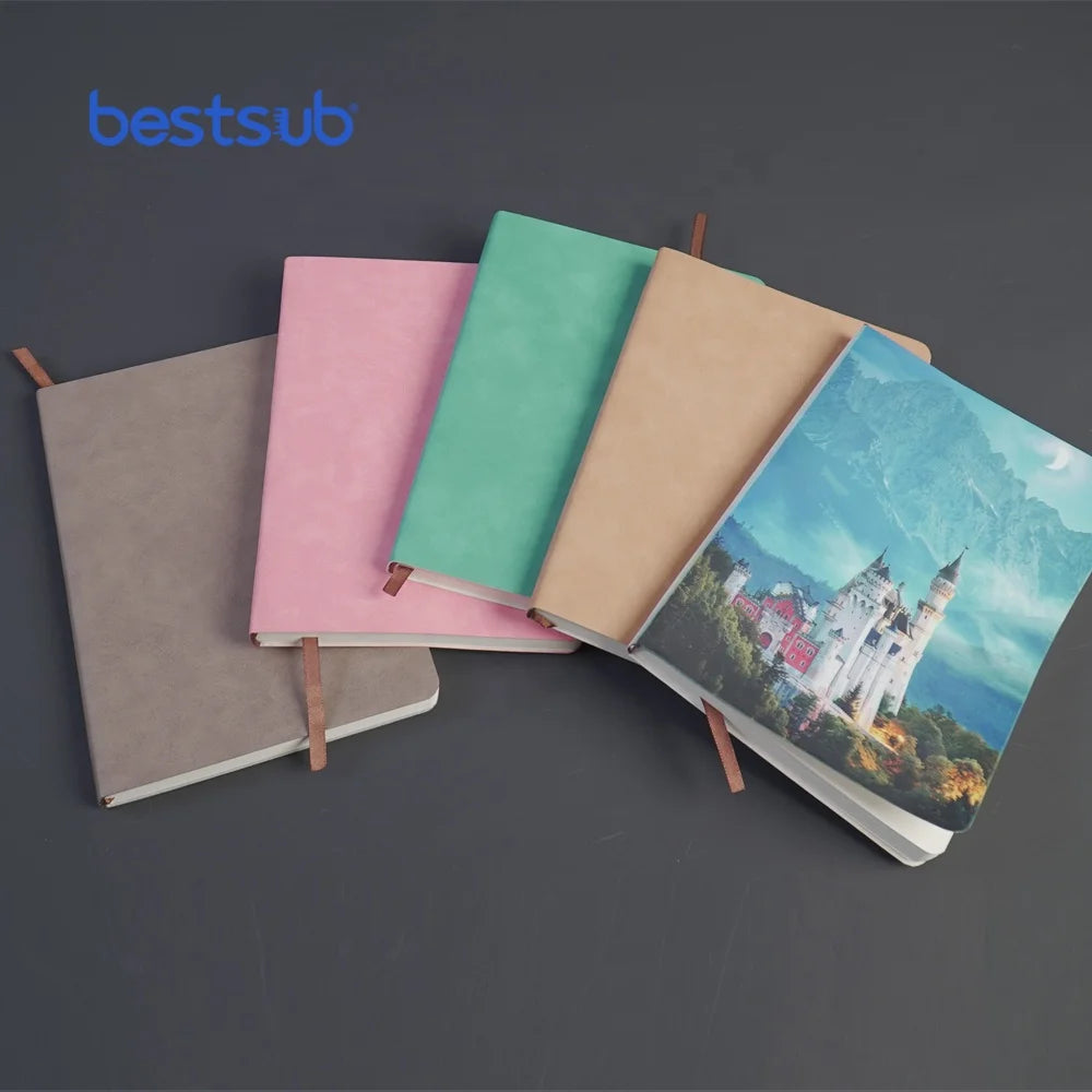 BestSub Back School Sublimation Blanks PU Leather Printed Thermal Binding 120 Sheets Gift Notebook Binder