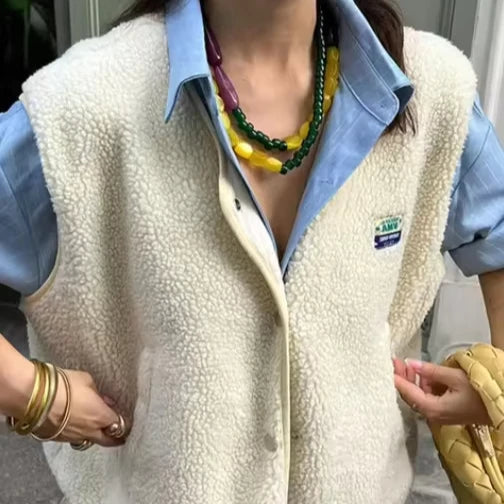 2025 Korean Style Women'S Casual Cardigan Sweaters Sleeveless Knit Coat Vests Top Designer Sweater for Women