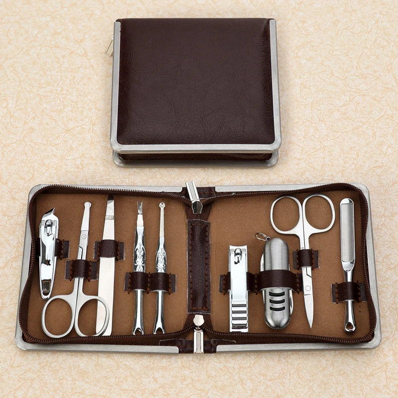 High Quality 10-Piece Multifunction Nail Clippers Set Stainless Steel Manicure & Pedicure Beauty Care Kit