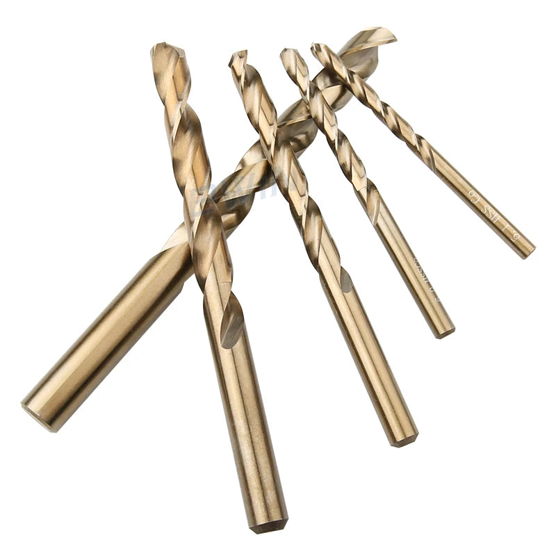 DIN 338 5pcs 1mm 2.4mm 3.2mm 4.9 M35 Cobalt Titanium Metal Drill Bit HSS 4mm HSS Twist Drill Bits for Metal Drilling