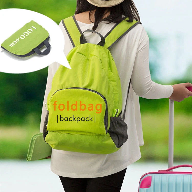 Wholesale Waterproof Cheap Low Moq Custom Logo Lightweight Daypack Foldable Camping Backpack Bag for Girls and Boys