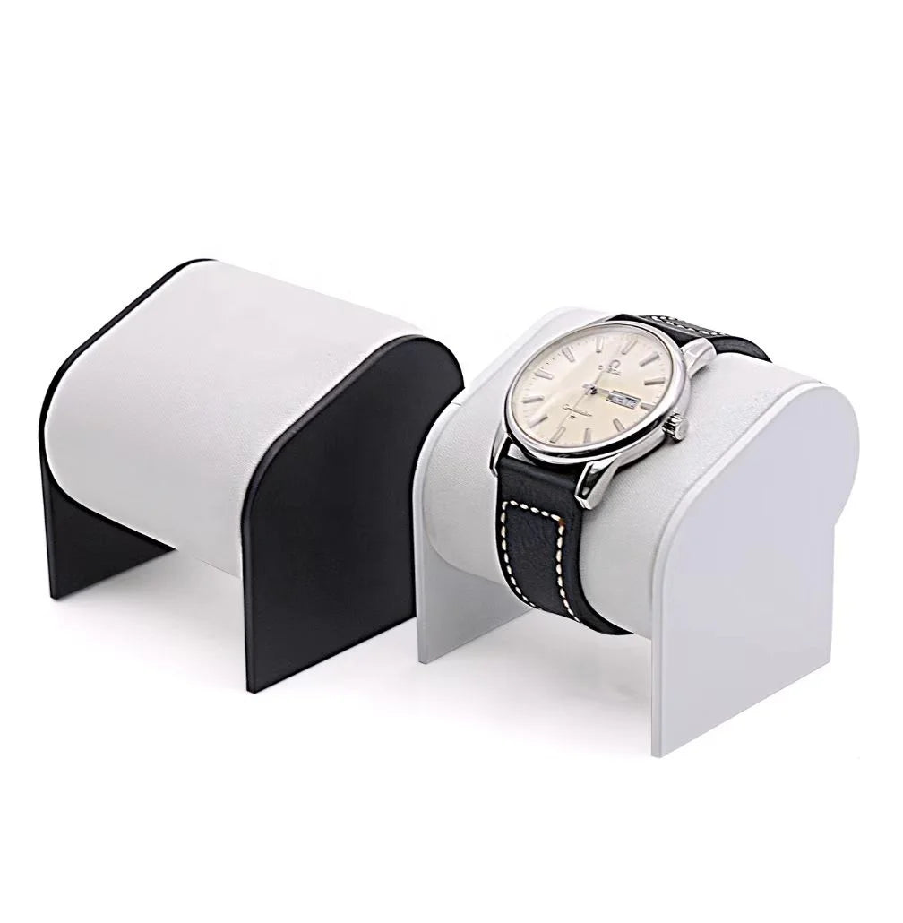 DOC Customized Watch Display Instock Luxury Pu Leather Watch Stand Cheap Watch Display Stand