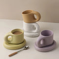 Wholesale Coffee Cups Coffee Mug Set with Tray Tea Cup Nordic Style Ceramic Coffee