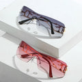 Latest Designed 2024 Unisex Rimless Frameless One Pieces Punk Fashion Y2K Metal Sunglasses CROESUS UV400
