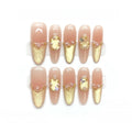 Reusable Press on Nails 3D Creative Design Almond Square 10pcs/set Acrylic False Artificial Gel Press on Nails