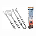 Outdoor Camping Stainless Steel Three-Piece BBQ Tool Set Metal Picnic Accessories