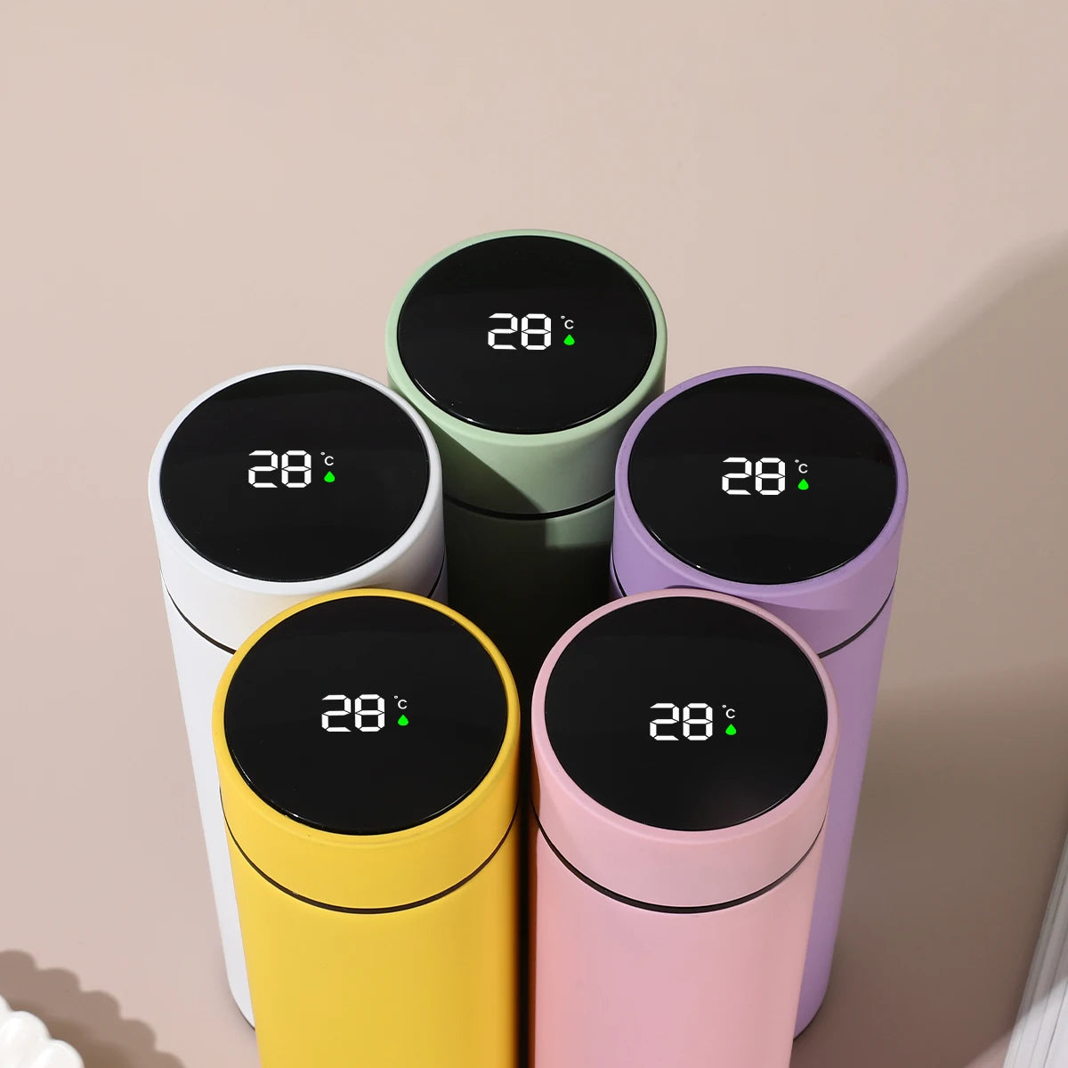 Smart Water Bottle Intelligent Electronic LED Temperature Display Thermos 500ml Termos Stainless Steel Gym Morandi Color