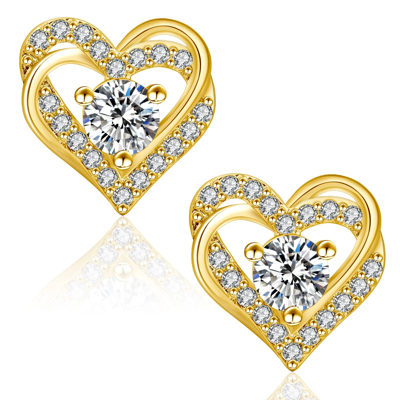 Custom Gold Stud Earrings Designer Jewelry Lovers 925 Sterling Silver Diamond Stud Luxury Women Fine Jewelry Moissanite Earrings