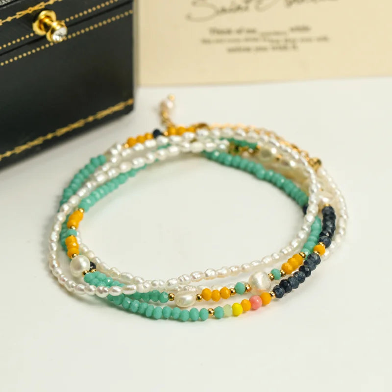 2/3/4mm Tiny Small Fresh Water Pearl Beads PVD Gold Plated Stainless Steel Freshwater Pearl Necklace Jewelry for Women
