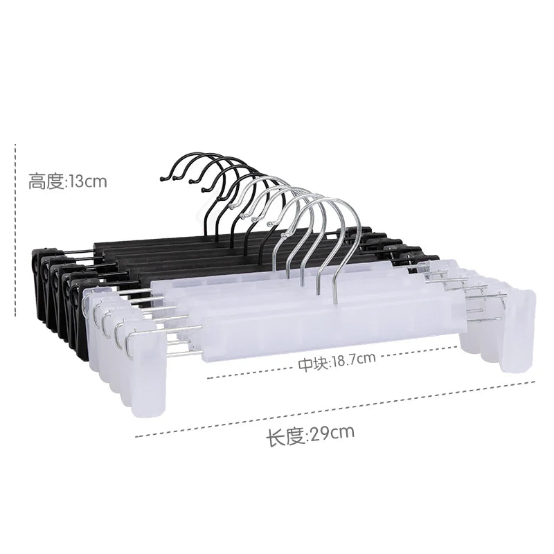 Friendly Plastic Adult Bottom Pants Hanger With Plastic Clips Plastic Pants Hangers for Clothes