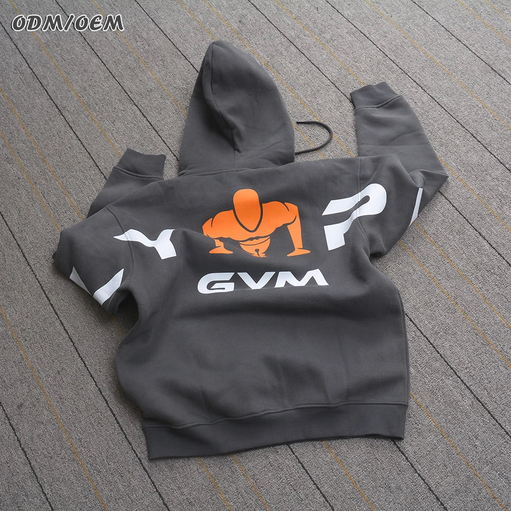 Custom Men Hooded Sweatshirt High Quality Heavy French Terry Cotton Pullover 3d Foam Screen Puff Printing Unisex Hoodie