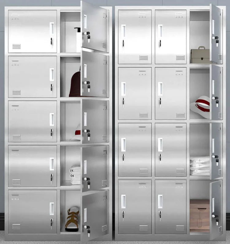12 Doors Stainless Steel Closet Locker Dishes Storage Cabinet Restaurant Tray and Plate Storage Cupboard