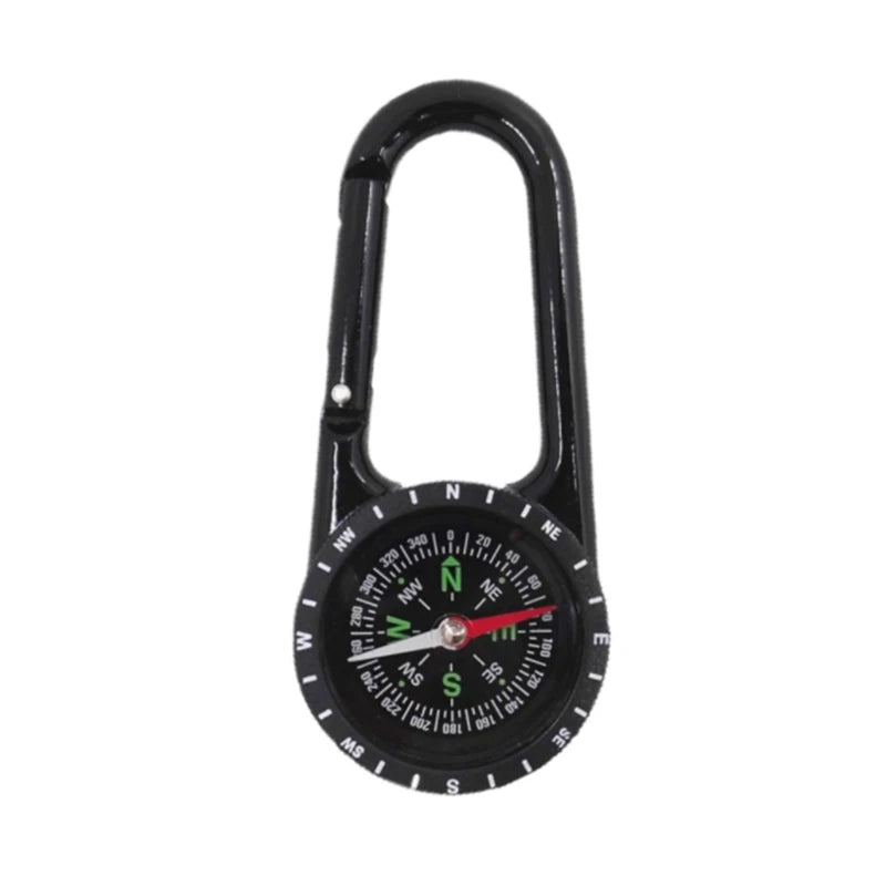 Multifunctional Zinc Alloy Metal Compass Carabiner Customizable Size for Such Camping Climbing Hiking Sports Aluminum Pointer