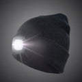 USB Rechargeable LED Headlamp Beanie Hat Unisex 100% Cotton Warm Knit Cap for Men & Women for Christmas & Promotions
