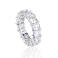 925 Silver Sterling Princess Eternity Band with DEF Color Color  VVS Princess Shape Moissanite Full Eternity Rings for Men