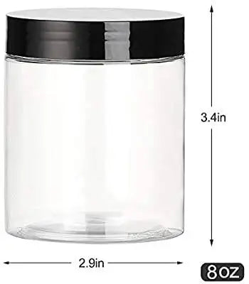 8oz 16oz 32oz Round Plastic Wide Mouth Refillable Food Storage Jars with Flip Top Cap UV Printing PET Base Home Kitchen Use