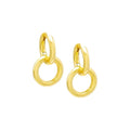 LOZRUNVE 14k Gold Plated Minimalist Geometric Double Hoop Earrings 925 Silver