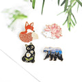 Ready to Ship Cute Bear Metal Pins Custom Cat Fox Brooch  Bag Cartoon Animals Badges Enamel Lapel Pin