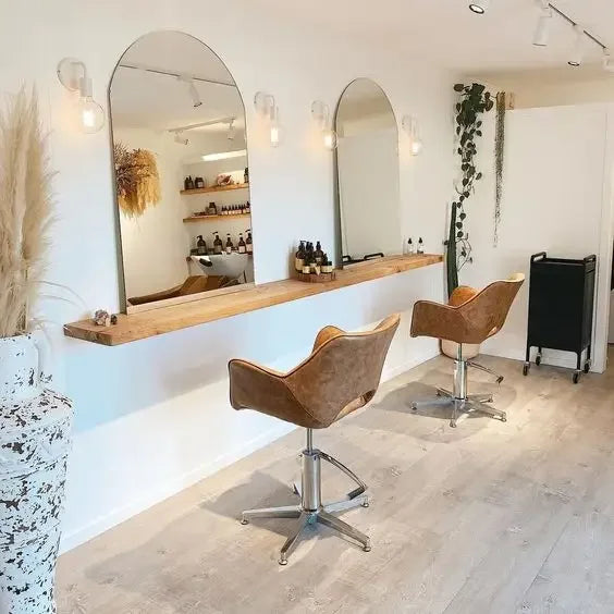 Half-length Mirror Wall Mount Salon Arched Salon Mirror Styling Station