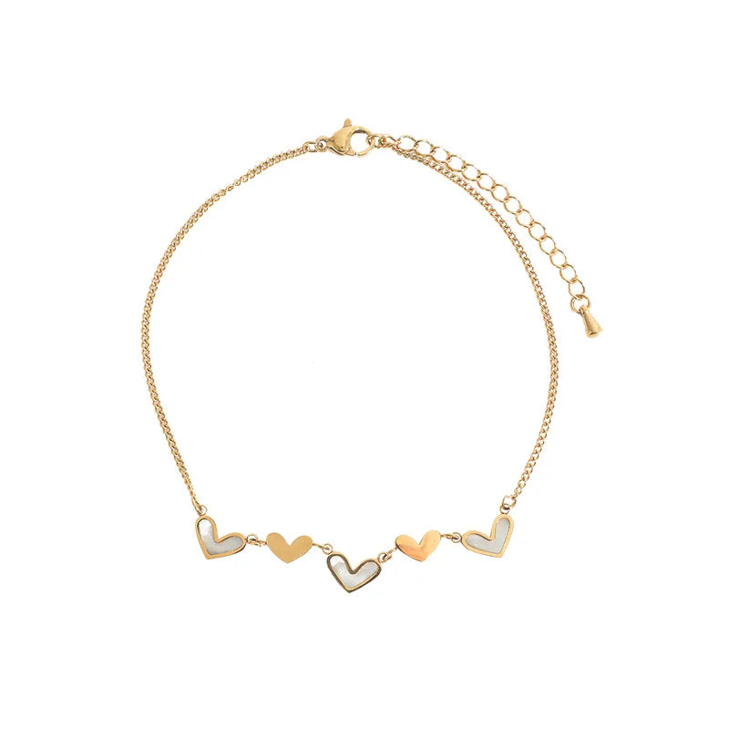 Minimalist Elegant Jewelry Anklet Shell Heart Anklet 14K Gold Plated Anklet for Women