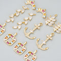 MD99 6pcs/lot 18k Gold Rhodium Plated Brass Copper Zircon DIY Pendants Jewelry Accessories for Making Findingscharms Handmade