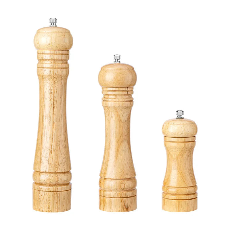 5/8/10 Inch Rubber Wood Modern Eco-Friendly Pepper Grinder Salt Mill Adjustable Ceramic Rotor Kitchen Spice Grinder