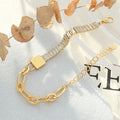 Zircon Bracelet Women Stainless Steel Lock Bling Bangle Luxury 18k Gold Plated Cubic Zirconia Bracelet