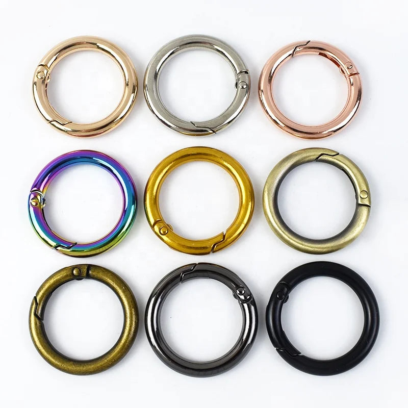 Meetee H7-3 25mm Bag Accessories Women's Handbag Decorated Metal Spring Coil Bag Belt Connection Open O Ring